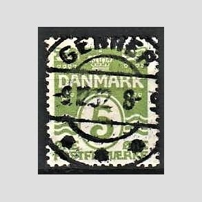 FRIM�RKER DANMARK | 1930 - AFA 183 - B�lgelinie 5 �re lysgr�n - Lux Stemplet Genner
