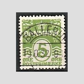 FRIM�RKER DANMARK | 1930 - AFA 183 - B�lgelinie 5 �re lysgr�n - Lux Stemplet Ballerup