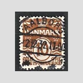 FRIM�RKER DANMARK | 1930 - AFA 185a - B�lgelinie 10 �re r�dbrun - Lux Stemplet Aalborg