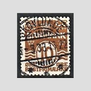 FRIM�RKER DANMARK | 1930 - AFA 185 - B�lgelinie 10 �re brun - Lux Stemplet Skovlunde