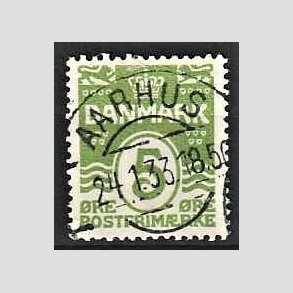 FRIM�RKER DANMARK | 1930 - AFA 183 - B�lgelinie 5 �re lysgr�n - Lux Stemplet Aarhus