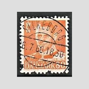 FRIMRKER DANMARK | 1952-53 - AFA 341 - Fr. IX 80 re orange - Lux Stemplet Silkeborg