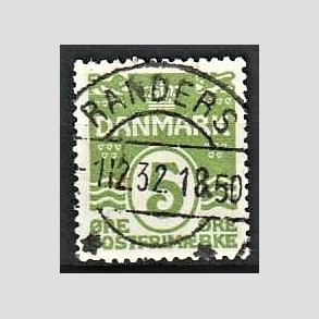 FRIM�RKER DANMARK | 1930 - AFA 183 - B�lgelinie 5 �re lysgr�n - Lux Stemplet Randers