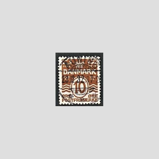 FRIMRKER DANMARK | 1930 - AFA 185a - Blgelinie 10 re rdbrun - Lux Stemplet Auning