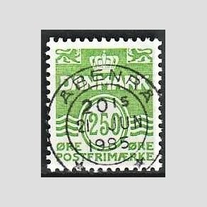 FRIM�RKER DANMARK | 1985 - AFA 819 - B�lgelinie - 250 �re lysgr�n - Pragt Stemplet �benr�