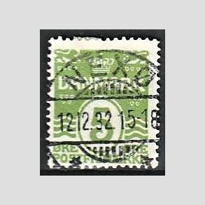FRIM�RKER DANMARK | 1930 - AFA 183 - B�lgelinie 5 �re lysgr�n - Lux Stemplet Nex�