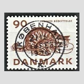 FRIM�RKER DANMARK | 1975 - AFA 605 - Dyrenes Beskyttelse 100 �r. - Pragt Stemplet K�benhavn