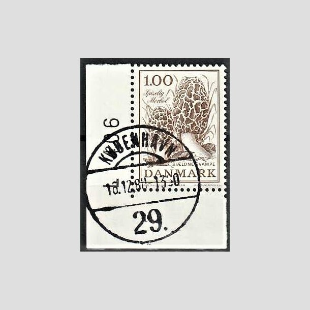 FRIMRKER DANMARK | 1978 - AFA 669 - Sjldne svampe - 1,00 Kr. brunmed marginal - Pragt Stemplet Kbenhavn