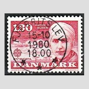 FRIM�RKER DANMARK | 1980 - AFA 695 - Europam�rker - 1,30 Kr. r�d - Pragt Stemplet Fjerritslev