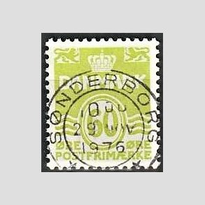 FRIM�RKER DANMARK | 1976 - AFA 617 - B�lgelinie 60 �re lysgr�n - Lux Stemplet S�nderborg