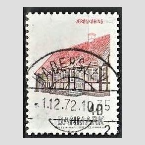 FRIM�RKER DANMARK | 1972 - AFA 538 - Dansk bygningskunst - 40 �re r�d/brun/sort - Pragt Stemplet Haderslev