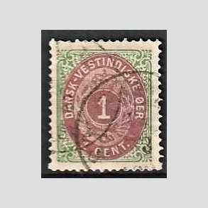 FRIMRKER DVI | 1873-1902 - AFA 5 | 1 cent grn/rdbrun - Stemplet