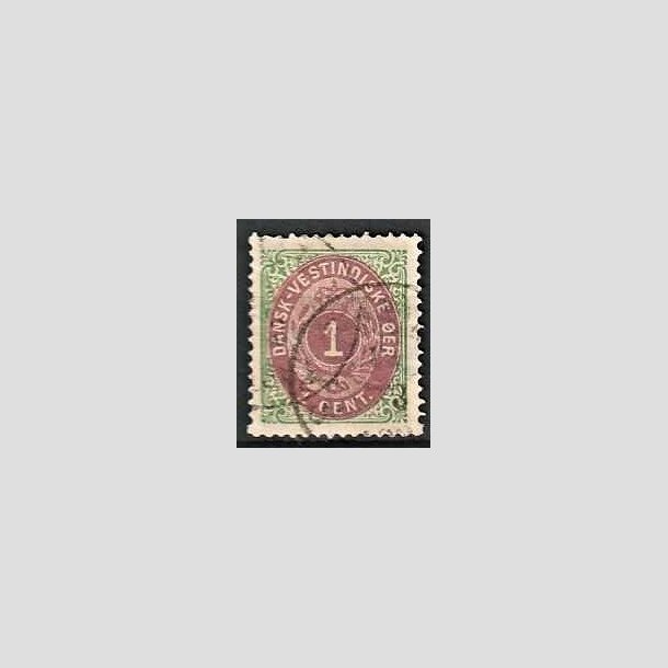 FRIMRKER DVI | 1873-1902 - AFA 5 | 1 cent grn/rdbrun - Stemplet