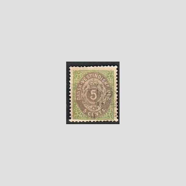 FRIMRKER DVI | 1876-1901 - AFA 10 | 5 cents grn/gr - Stemplet