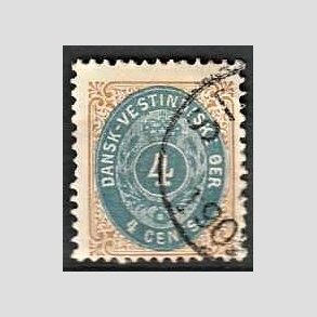 FRIMRKER DVI | 1873-1902 - AFA 7B | 4 cents gulbrun/bl - Stemplet
