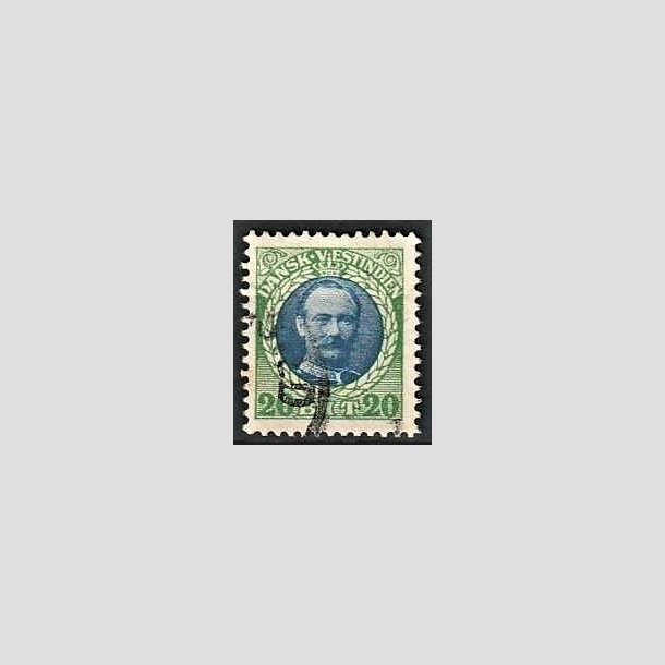 FRIMRKER DVI | 1907-08 - AFA 39 | 20 bit grn/bl Frederik VIII - Stemplet