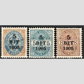 FRIMRKER DVI | 1905 - AFA 33-35 | 5 BIT provisorier komplet st - Ubrugt