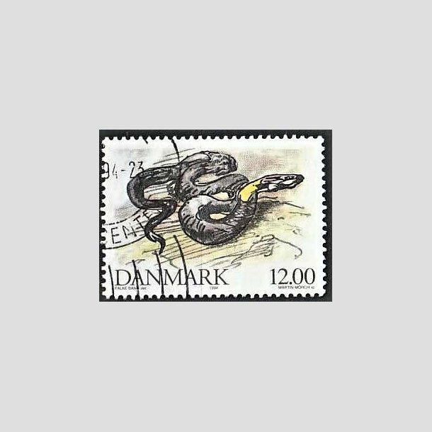 FRIMRKER DANMARK | 1994 - AFA 1080 - Truede danske dyr - 12,00 Kr. Snog - God/bedre gennemsnitskvalitet - Stemplet