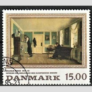 FRIMRKER DANMARK | 1994 - AFA 1082 - Maleriserie 7. - 15,00 Kr. flerfarvet - God/bedre gennemsnitskvalitet - Stemplet