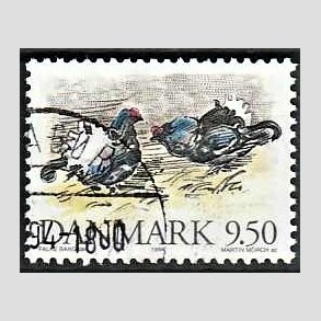 FRIMRKER DANMARK | 1994 - AFA 1079 - Truede danske dyr - 9,50 Kr. urfugl - God/bedre gennemsnitskvalitet - Stemplet