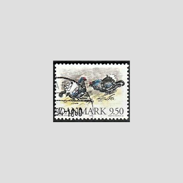 FRIMRKER DANMARK | 1994 - AFA 1079 - Truede danske dyr - 9,50 Kr. urfugl - God/bedre gennemsnitskvalitet - Stemplet