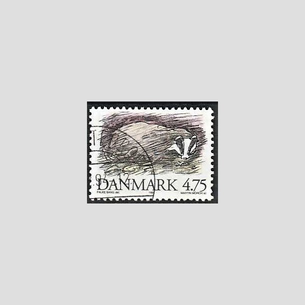 FRIMRKER DANMARK | 1994 - AFA 1077 - Truede danske dyr - 4,75 Kr. Grvling - God/bedre gennemsnitskvalitet - Stemplet