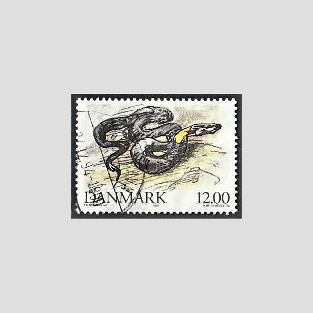 FRIMRKER DANMARK | 1994 - AFA 1080 - Truede danske dyr - 12,00 Kr. Snog - God/bedre gennemsnitskvalitet - Stemplet