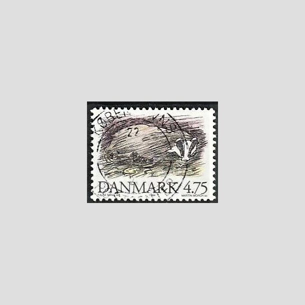 FRIMRKER DANMARK | 1994 - AFA 1077 - Truede danske dyr - 4,75 Kr. Grvling - God/bedre gennemsnitskvalitet - Stemplet