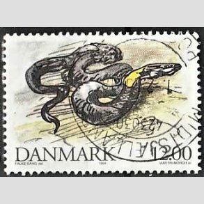 FRIMRKER DANMARK | 1994 - AFA 1080 - Truede danske dyr - 12,00 Kr. Snog - God/bedre gennemsnitskvalitet - Stemplet