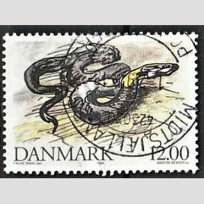 FRIMRKER DANMARK | 1994 - AFA 1080 - Truede danske dyr - 12,00 Kr. Snog - God/bedre gennemsnitskvalitet - Stemplet