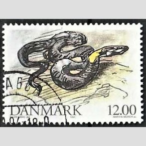 FRIMRKER DANMARK | 1994 - AFA 1080 - Truede danske dyr - 12,00 Kr. Snog - God/bedre gennemsnitskvalitet - Stemplet