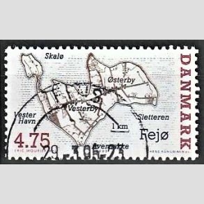 FRIMRKER DANMARK | 1995 - AFA 1087 - Danske smer - 4,75 Kr. flerfarvet - Pnt Stemplet