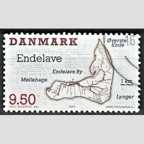 FRIMRKER DANMARK | 1995 - AFA 1089 - Danske smer - 9,50 Kr. flerfarvet - Pnt Stemplet