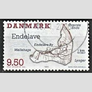 FRIMRKER DANMARK | 1995 - AFA 1089 - Danske smer - 9,50 Kr. flerfarvet - Pnt Stemplet