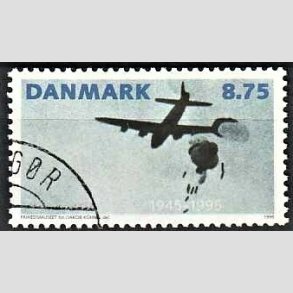 FRIMRKER DANMARK | 1995 - AFA 1093 - 50 ret for befrielsen - 8,75 Kr. flerfarvet - God/bedre gennemsnitskvalitet