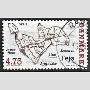 FRIMRKER DANMARK | 1995 - AFA 1087 - Danske smer - 4,75 Kr. flerfarvet - Pnt Stemplet