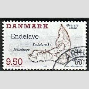 FRIMRKER DANMARK | 1995 - AFA 1089 - Danske smer - 9,50 Kr. flerfarvet - Pnt Stemplet