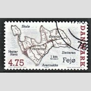 FRIMRKER DANMARK | 1995 - AFA 1087 - Danske smer - 4,75 Kr. flerfarvet - Pnt Stemplet