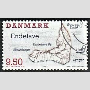 FRIMRKER DANMARK | 1995 - AFA 1089 - Danske smer - 9,50 Kr. flerfarvet - Pnt Stemplet