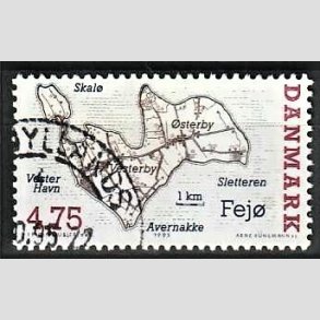 FRIMRKER DANMARK | 1995 - AFA 1087 - Danske smer - 4,75 Kr. flerfarvet - Pnt Stemplet
