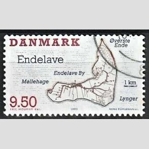 FRIMRKER DANMARK | 1995 - AFA 1089 - Danske smer - 9,50 Kr. flerfarvet - Pnt Stemplet