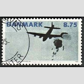 FRIMRKER DANMARK | 1995 - AFA 1093 - 50 ret for befrielsen - 8,75 Kr. flerfarvet - God/bedre gennemsnitskvalitet