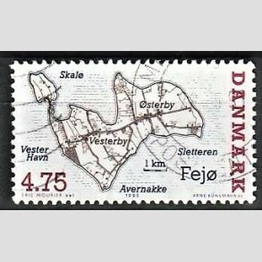 FRIMRKER DANMARK | 1995 - AFA 1087 - Danske smer - 4,75 Kr. flerfarvet - Pnt Stemplet