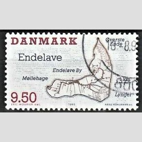 FRIMRKER DANMARK | 1995 - AFA 1089 - Danske smer - 9,50 Kr. flerfarvet - Pnt Stemplet