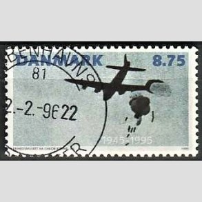 FRIMRKER DANMARK | 1995 - AFA 1093 - 50 ret for befrielsen - 8,75 Kr. flerfarvet - God/bedre gennemsnitskvalitet