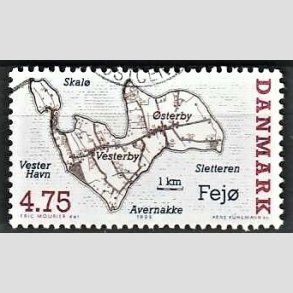 FRIMRKER DANMARK | 1995 - AFA 1087 - Danske smer - 4,75 Kr. flerfarvet - Pnt Stemplet