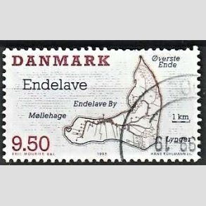 FRIMRKER DANMARK | 1995 - AFA 1089 - Danske smer - 9,50 Kr. flerfarvet - Pnt Stemplet