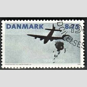 FRIMRKER DANMARK | 1995 - AFA 1093 - 50 ret for befrielsen - 8,75 Kr. flerfarvet - God/bedre gennemsnitskvalitet