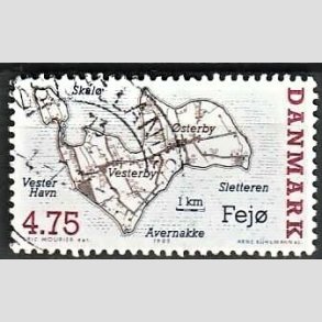 FRIMRKER DANMARK | 1995 - AFA 1087 - Danske smer - 4,75 Kr. flerfarvet - Pnt Stemplet