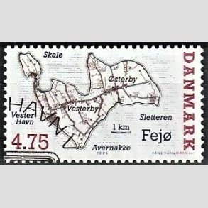 FRIMRKER DANMARK | 1995 - AFA 1087 - Danske smer - 4,75 Kr. flerfarvet - Pnt Stemplet